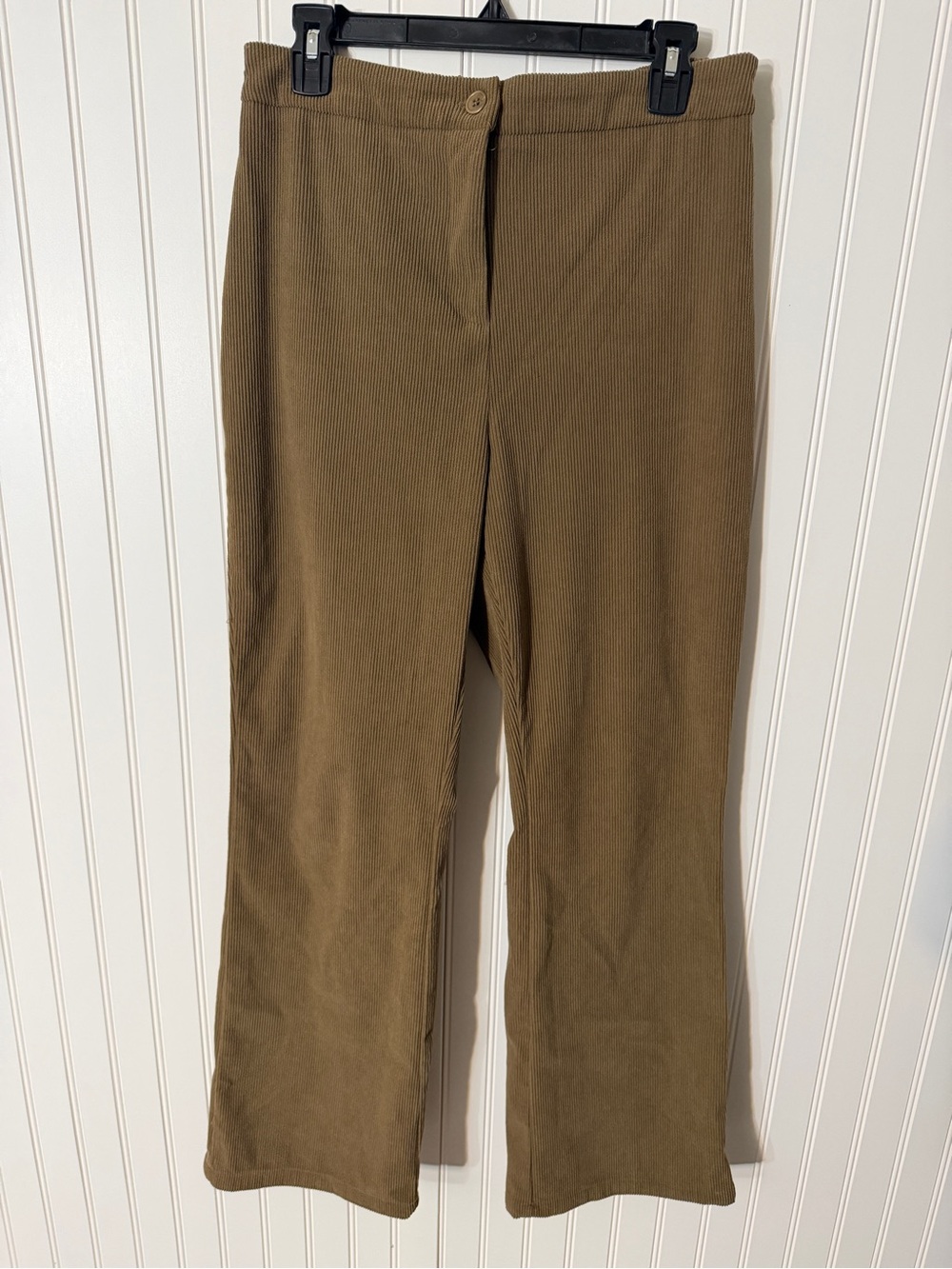 Sincerely Jules Olive Ribbed Pull-On Flare Pants